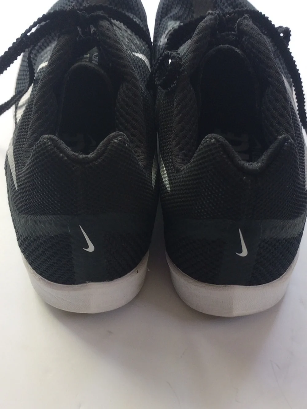 Nike Rival Distance Track & Field Black Silver Swoosh Athletic Spike Shoes 6